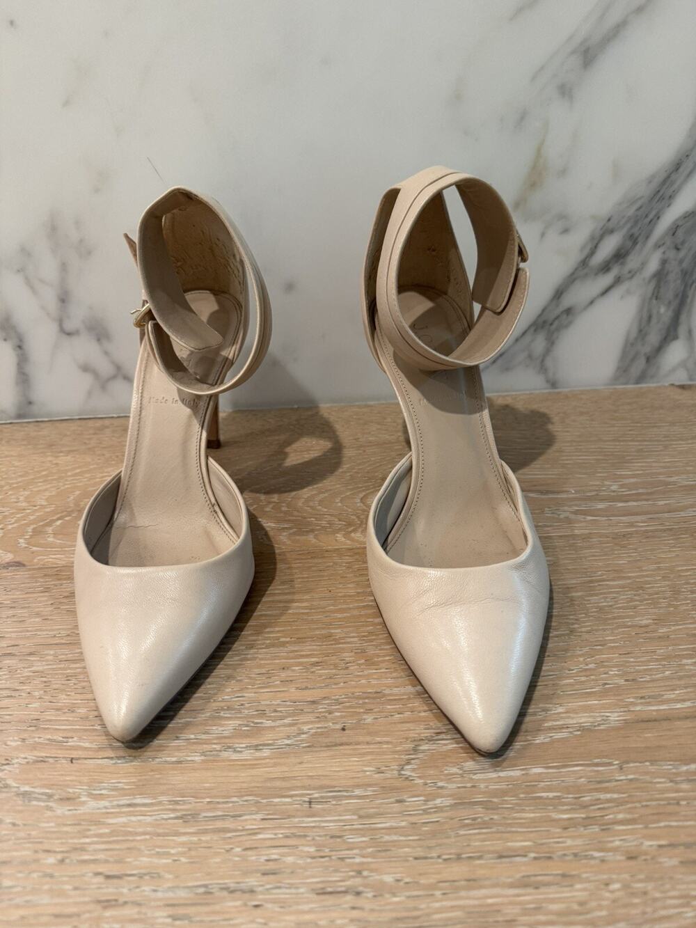 Women J.Crew Quinn Ankle Cuff Pumps in Beige Size 7